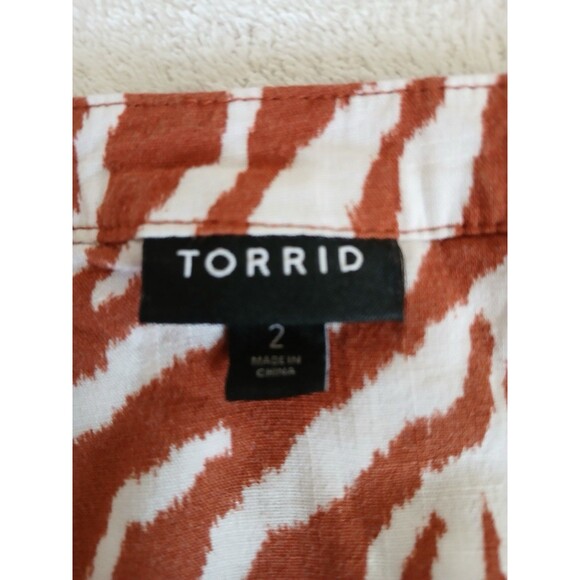 Torrid Harper‎ Rayon Slub Pullover Sleeveless Top shirt Brown zebra size 2X plus - Picture 13 of 13